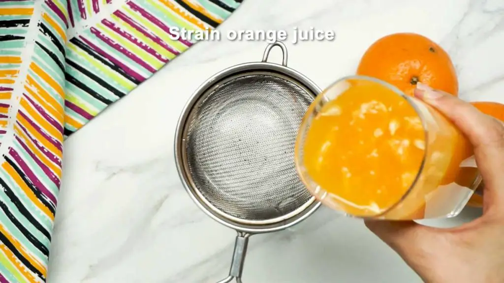 Strain orange juice
